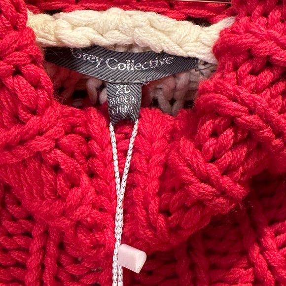 Grey Collective XL Red Knit Sweater - Picture 5 of 8